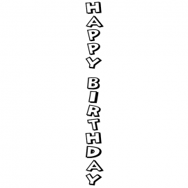 Cling Mount Stamp: Birthday Outline, Vertical BB0438CCL