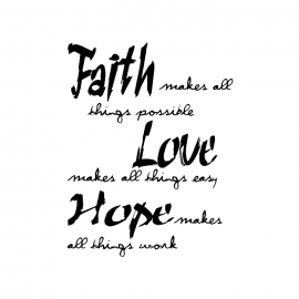 Cling Mount Stamp: Faith, Hope, Love QQ0801FCL