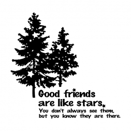 Wood Mounted Stamp: Good Friends Are Like Stars U2FS1132G