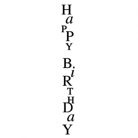 Cling Mount Stamp: Happy Birthday, Vertical - BB0424CCL