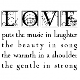 Wood Mounted Stamp: Love and Music J1RR0722D